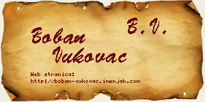Boban Vukovac vizit kartica
